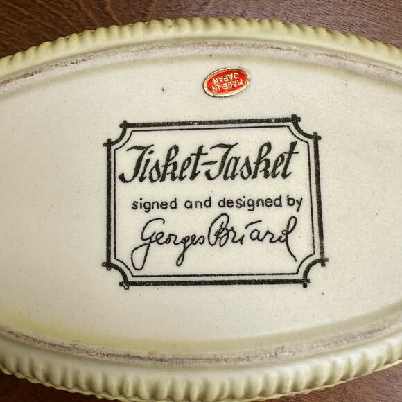 Vintage George Briard Stoneware Au Gratin Dish Wicker pattern For Display Only - Picture 4 of 7